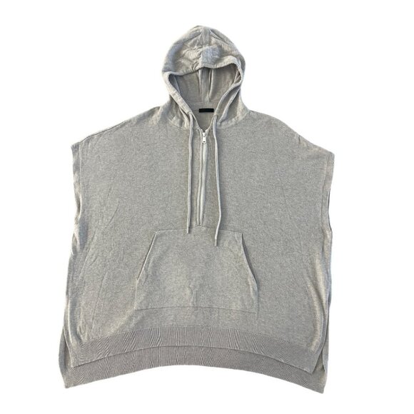 ATM Anthony Thomas Melillo Hooded Half Zip Poncho Gray Cashmere Womens XS/S $975 - Picture 4 of 15